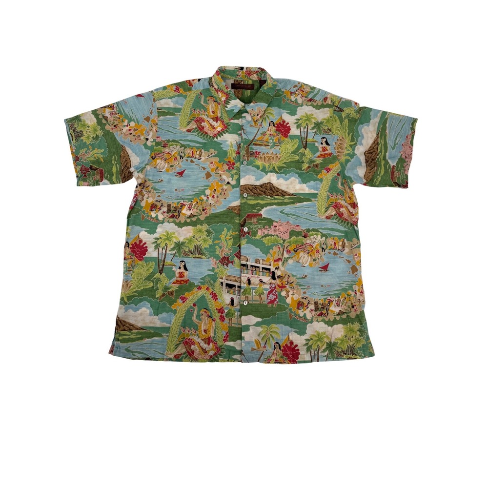 Tori Richard Boat Day Aloha Men's Cotton Lawn XL Hawaiian Shirt - Picture 1 of 6